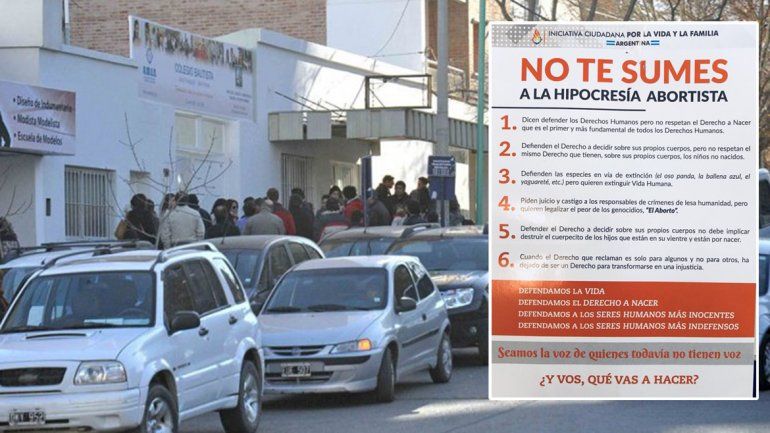 Reparten folletos contra el aborto en un colegio privado