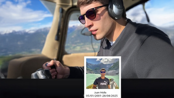 Juan Molla en pleno vuelo, su gran pasión. Lo despiden con dolor.