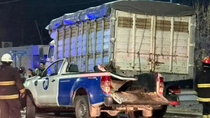 La camioneta regresaba de un turno junto a dos trabajadores de la Municipalidad de General Roca. (Foto: gentileza)