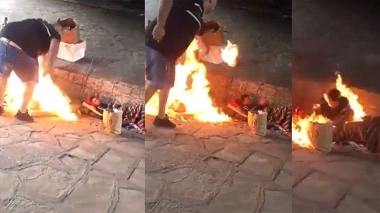 Prendió fuego a dos indigentes y viralizó el video en internet