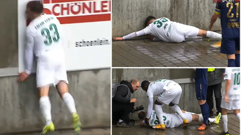 Terrible: futbolista chocó contra un paredón y quedó inconsciente