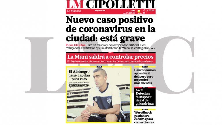 La edición impresa completa de LM Cipolletti de hoy