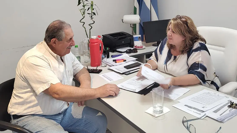 La paritaria será el 20 de diciembre. Lastra dialogó con el líder de UPCN Foto: prensa gobierno RN&nbsp;