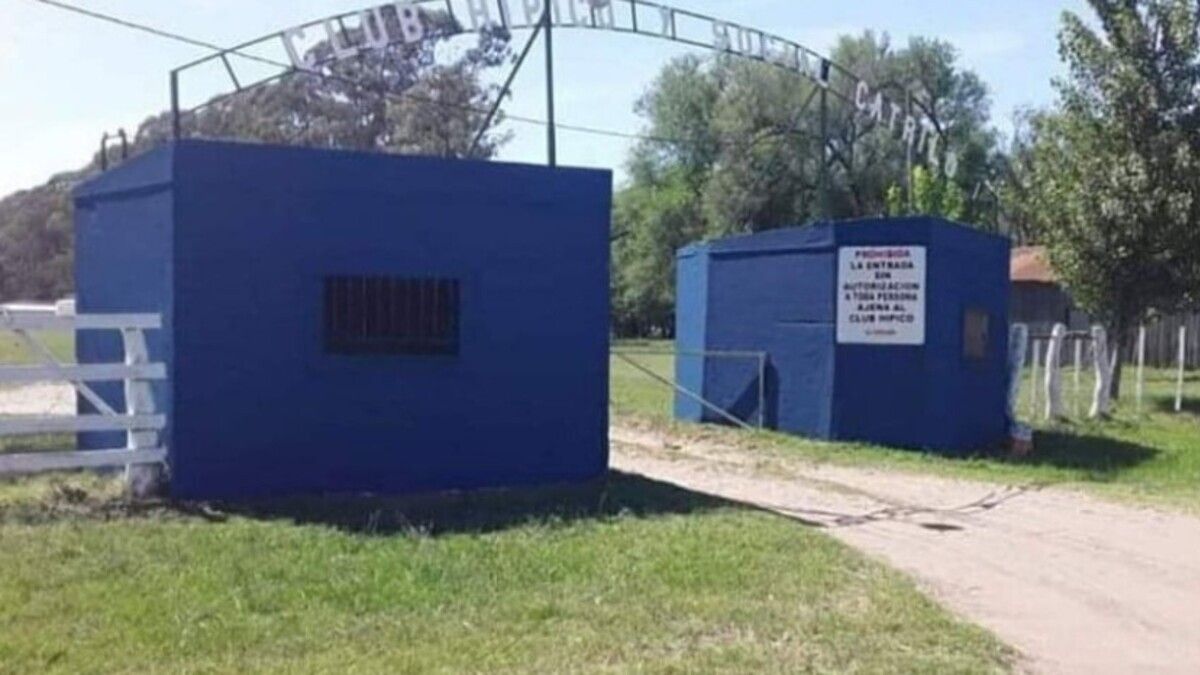 El Club Hípico y Social de Catrilo, La Pampa, de donde robaron la yegua pura sangre.
