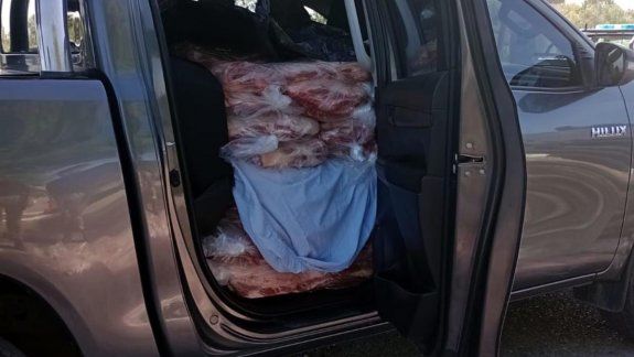 Trasladaba más de 90 costillares en la camioneta y le decomisaron todo