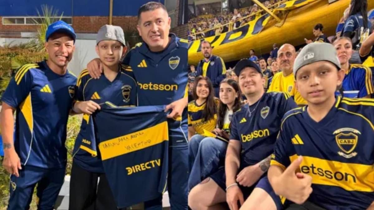 Juan Román Riquelme, el ídolo de Boca, le cumplió el sueño a Valentino, un pibe rionegrino.