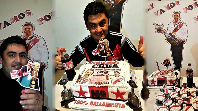 Fanático de River hizo todo su cumpleaños en homenaje al Muñeco Gallardo