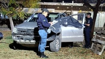 La camioneta que quedó involucrada en el apriete de la Uocra La camioneta que quedó involucrada en el apriete de la Uocra