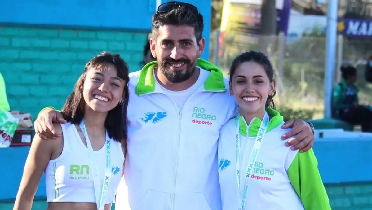 Diego Pichipil junto a Brisa Trecanao y Malena Robanera en los últimos Juegos de la Araucanía.&nbsp;