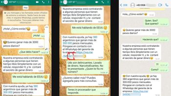 alerta estafas: ofrecen trabajo con sueldos de $300 mil por whatsapp