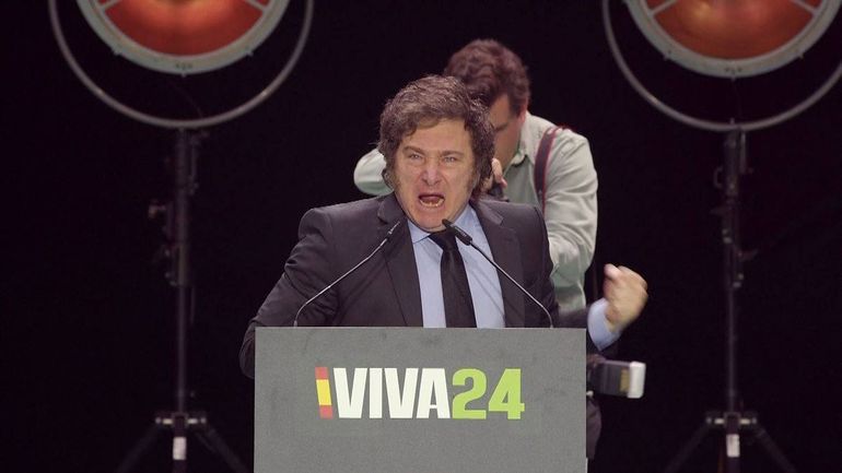 Javier Milei durante su discurso en España.