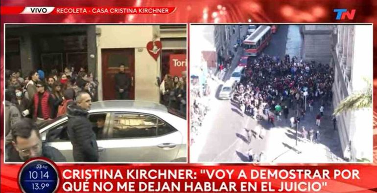 Cristina llegó al Congreso para hablar tras el pedido de condena