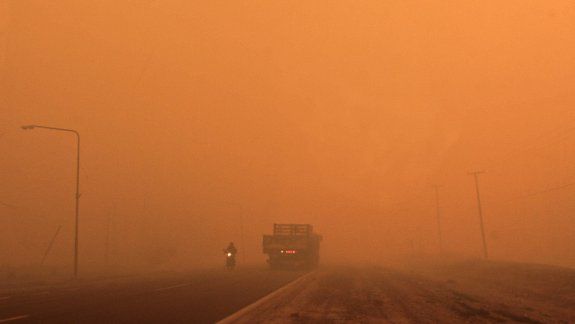 Ruta 151 rodeada de incendios el día del Temporal de viento que azotó al Alto Valle. ¿Qué se pronostica ahora?