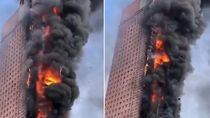 tragedia en china: se incendio un rascacielos de mas de 200 metros