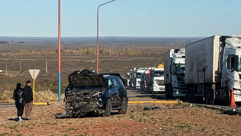 Un violento accidente de tránsito se registró en la Ruta Nacional 151 al ingreso de Catriel. (Foto: gentileza Mibri)