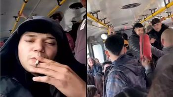 violenta pelea en un colectivo por un pasajero que prendio un cigarrillo