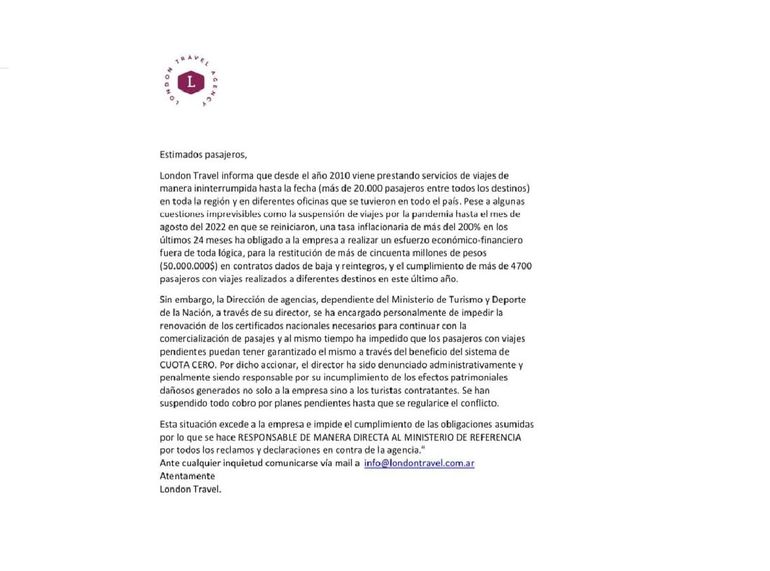 Estafa a egresados: la empresa responsabilizó a Nación.