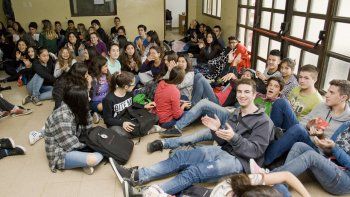 Otra protesta estudiantil contra Educación. Hace un mes, los alumnos reclamaban calefacción.