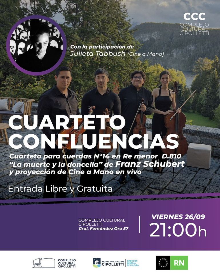 La obra elegida por el cuarteto musical es de Schubert, compuesta en 1824.