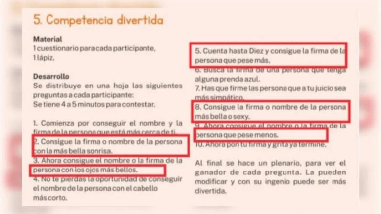 El cuadernillo escolar que desató el escándalo.