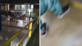 La escuela de San Cristóbal donde ocurrió el ataque quedó rodeada por familias y fuerzas de seguridad tras los disparos. | LMCipolletti.com La escuela de San Cristóbal donde ocurrió el ataque quedó rodeada por familias y fuerzas de seguridad tras los disparos.