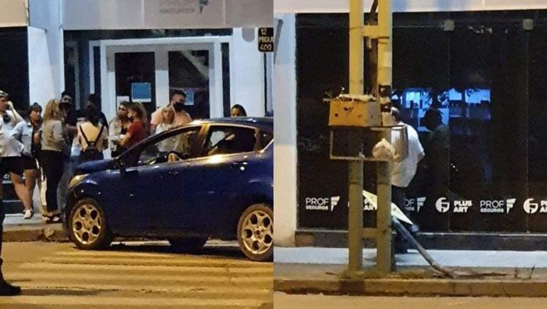 Perdió el control del auto y chocó contra un cartel del SEM