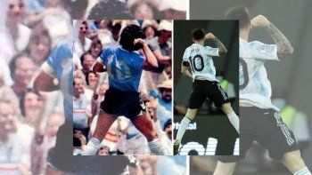 ¿homenaje?: el festejo de messi identico al de diego ante los ingleses