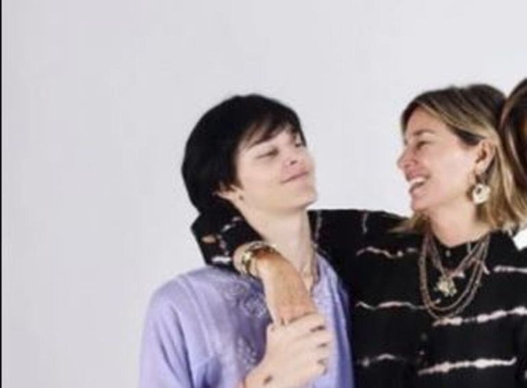 Milo Camisani y su mamá.