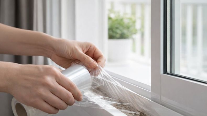 Papel film sobre el riel inferior de la ventana, una solución simple para reducir la suciedad diaria. | LMCipolletti.com Papel film sobre el riel inferior de la ventana, una solución simple para reducir la suciedad diaria.