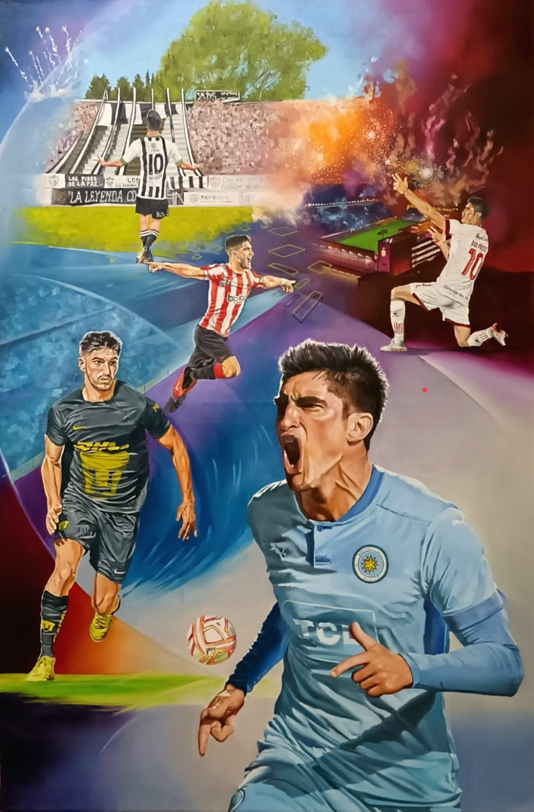 El homenaje al Tuti Del Prete del pintor local. El homenaje al Tuti Del Prete del pintor local.