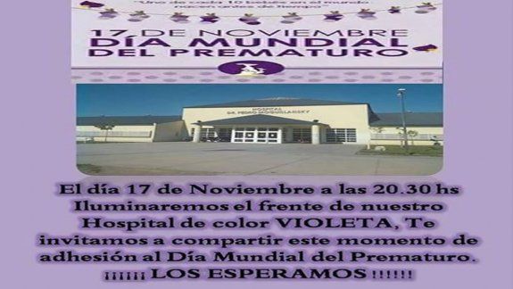 Iluminarán de violeta el Hospital por la Semana del Prematuro