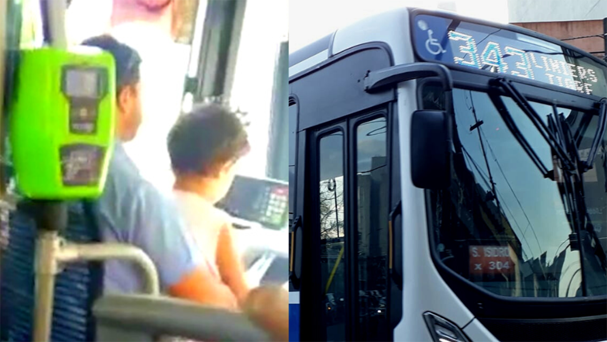 Indignante: un chofer manejó un colectivo con un nene a upa