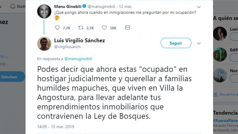 El picante mensaje de Twitter de un abogado neuquino a Manu Ginóbili copy