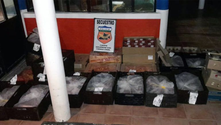 Decomisaron más de 400 kilos alimentos transportados de forma ilegal