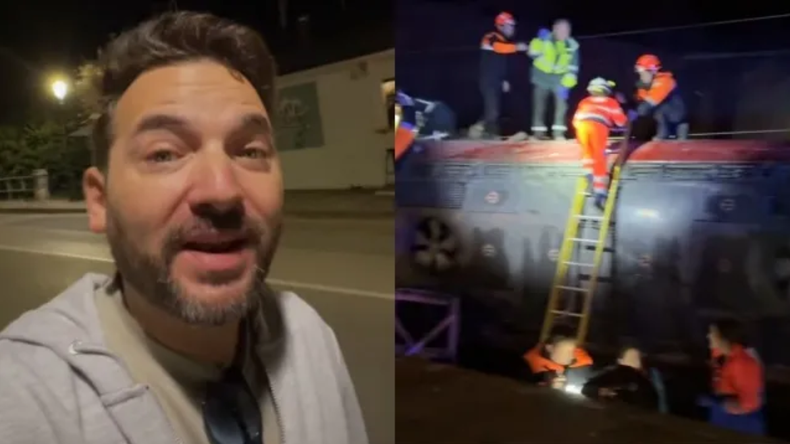 El standpero argentino fue una de las personas que estaba a bordo de uno de los trenes.