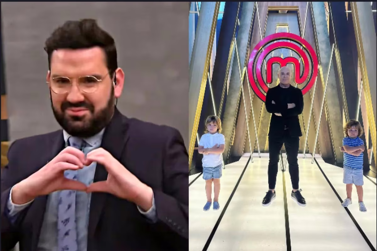 Damián Betular y los hijos de Germán Martitegui.