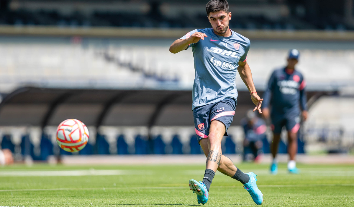 Tuti Del Prete en uno de los entrenamientos de Pumas de México.&nbsp;