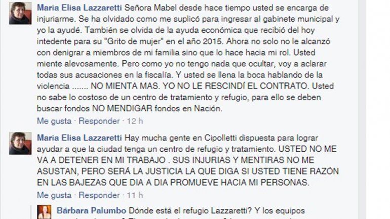 Lazzaretti y Pereyra se cruzaron con fuertes acusaciones en Facebook