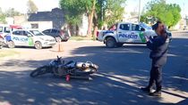 La mujer tuvo que ser trasladada al hospital de Luis Beltrán tras caer de la moto que conducía por esquivar un perro.