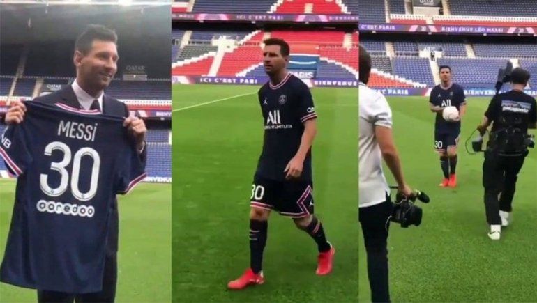 Messi ya se puso la camiseta del PSG e hizo jueguitos: video