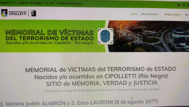El memorial web del Municipio dedicado a las víctimas locales del terrorismo de Estado debe estar cuanto antes disponible y accesible para quienes quieran conocer a las 17 personas relacionadas con Cipolletti que fueron asesinadas o desaparecidas.
