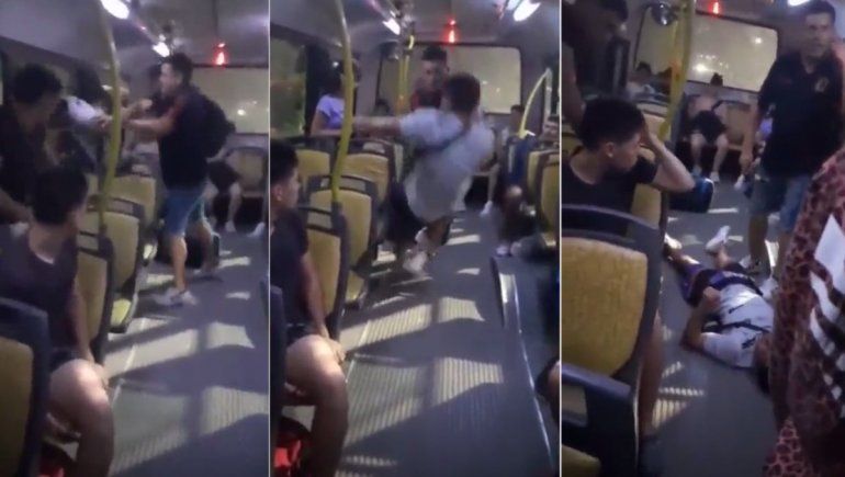 Video: manoseó a una nena en el colectivo y un pasajero lo noqueó
