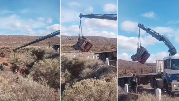 Impresionante operativo en la Ruta 237: un auto cayó a un cañadón