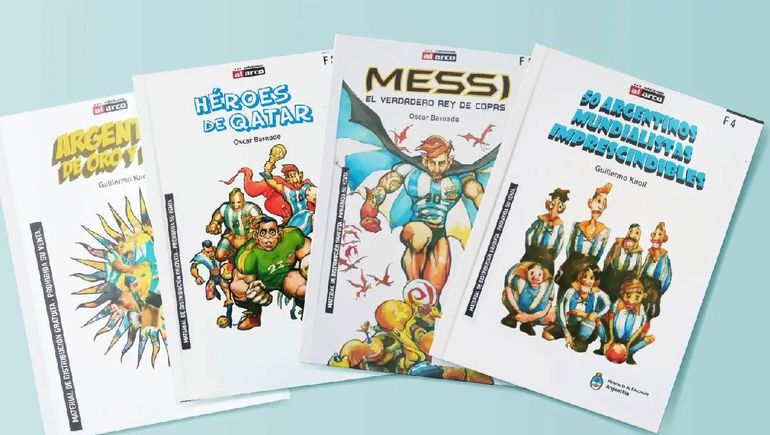 Una colección de cuatro libros sobre fútbol llega a las escuelas de Río Negro. Foto: gentileza.
