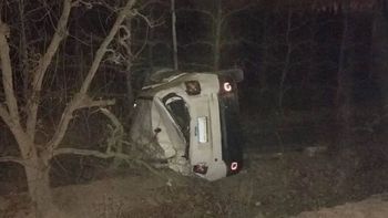 La Jeep Renegade volcó tras chocar el caballo. Fue durante la madrugada de este sábado a la altura de Guerrico. 