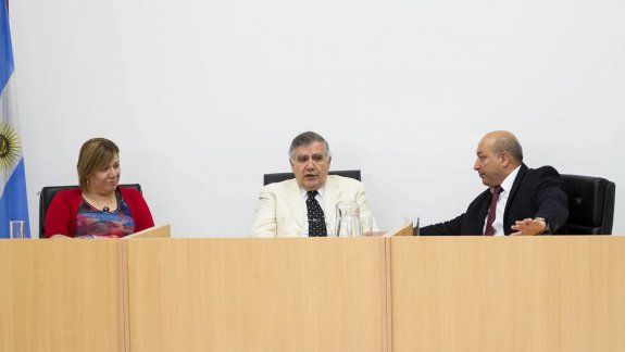 El camarista Baquero Lascano (derecha) presidió la audiencia de ayer.