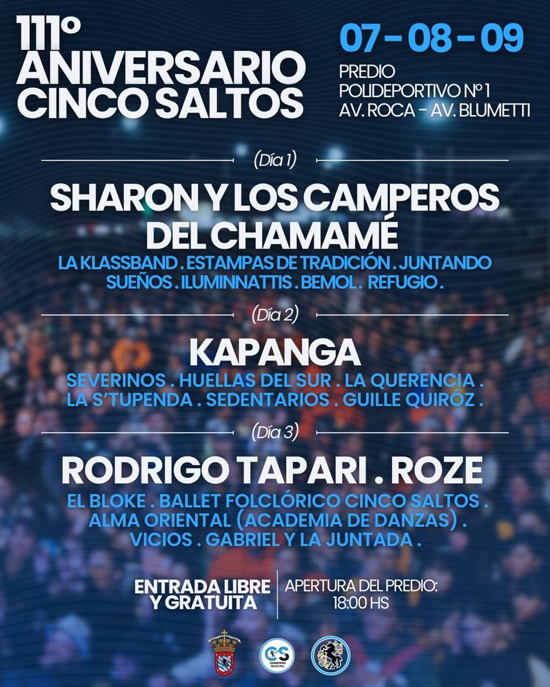 El cronograma de artistas.