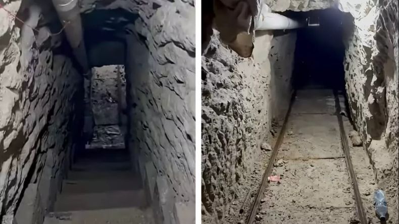 El túnel fue localizado gracias a la Fiscalía General de la República (FGR), en la ciudad de Tijuana.