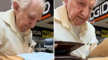 un abuelo fue a pedir un prestamo para su esposa enferma y un emocionante gesto lo dejo sin palabras