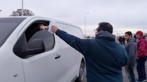 ceramistas en ruta 7: con presencia de la policia, asi esta el transito